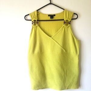 August Silk sleeveless knit cotton style top  Mustard/ochre color    Siz…